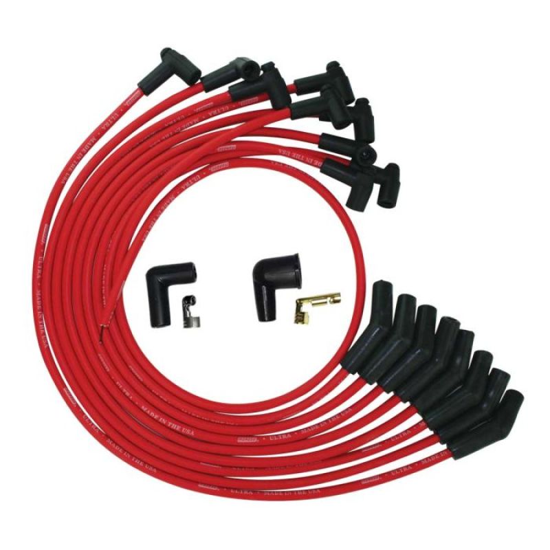 Moroso SB Ford 260/289/302 135 Deg Plug Boots HEI Ultra Spark Plug Wire Set - Red 52070 52070 User 1