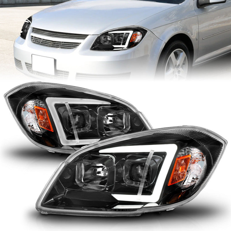ANZO 05-10 Chevrolet Cobalt / 07-10 Pontiac G5 LED Projector Headlights w/ Seq Black Housing 121573 121573 Photo - Primary