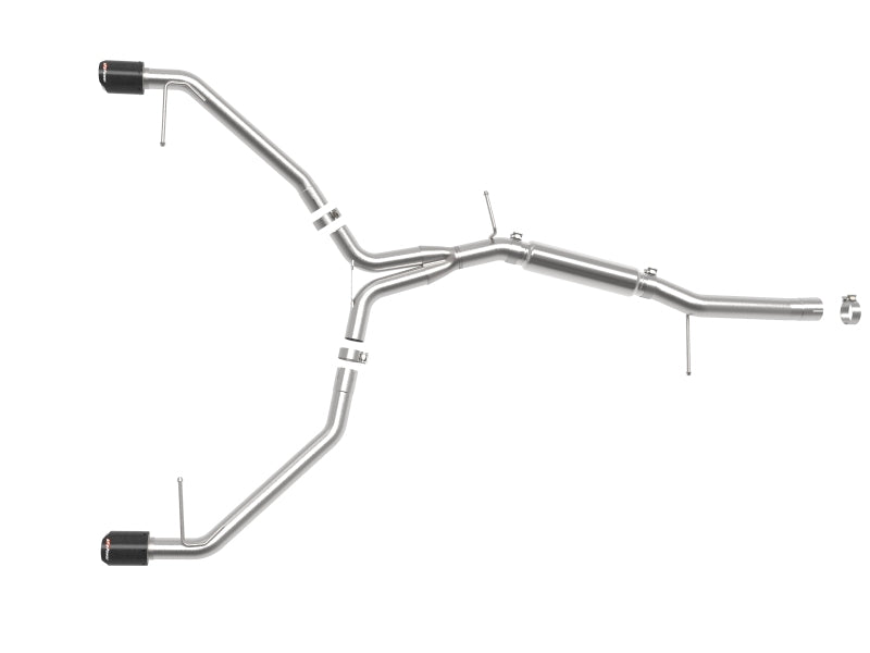 aFe 17-19 Audi A4 (L4-2.0L) MACH Force-Xp Stainless Steel Axle-Back Exhaust System - Carbon Tip 49-36419-C 49-36419-C Photo - Unmounted