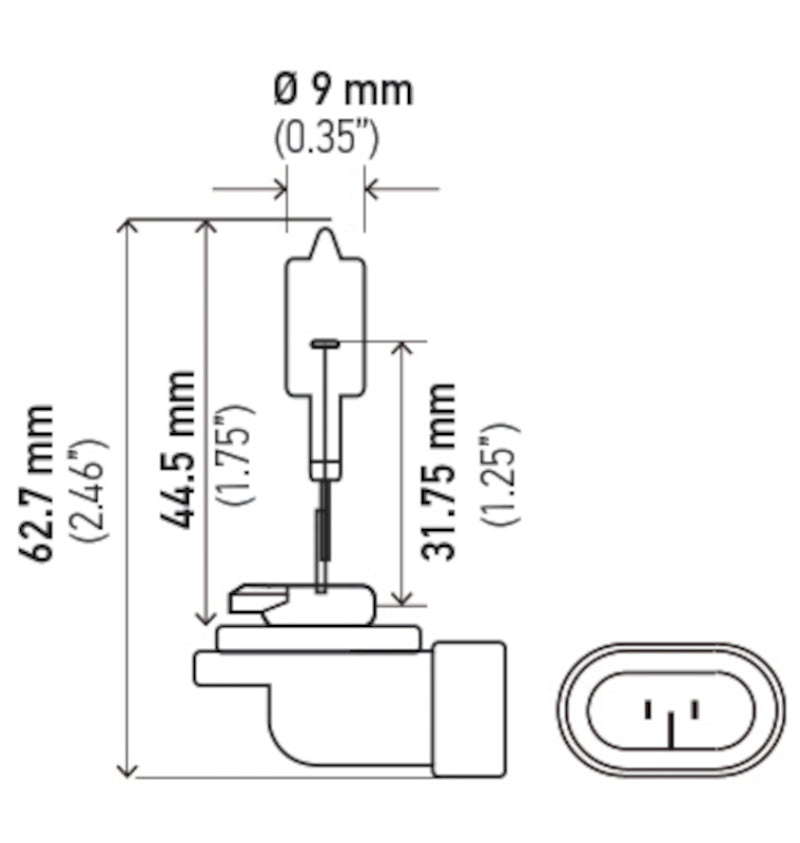 Hella Bulb 862 12V 37.5W PGJ13 T3.25 862 862 Technical Drawing