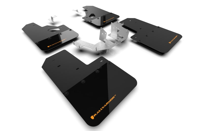 Rally Armor 21-22 Ford Bronco (Plstc Bmpr + RR - NO Rptr/Sprt) Blk Mud Flap w/Cy Orange Logo MF85-RR-PL-COR MF85-RR-PL-COR Photo - Primary