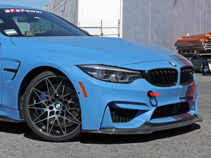 aFe Control Front Tow Hook Red BMW F-Chassis 2/3/4/M 450-502001-R 450-502001-R Photo - Mounted