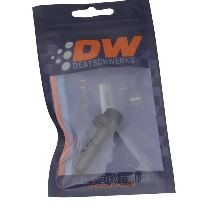 DeatschWerks 6AN ORB Male to 3/8in Male EFI Quick Connect Adapter - Anodized Matte Black 6-02-0122-B 6-02-0122-B Photo - lifestyle view