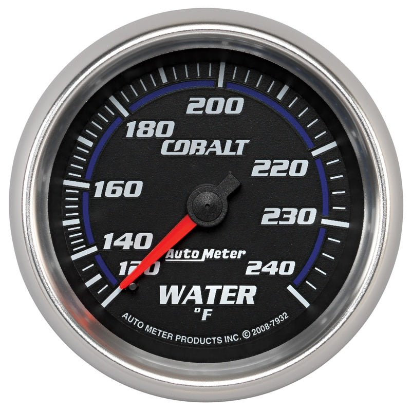 Autometer Gauge, Water Temp, 2 5/8", 120-240 Deg. F, Mechanical, Cobalt 7932 Photo - Primary