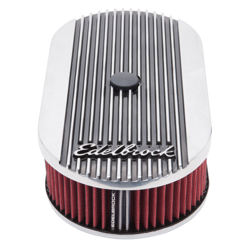 Edelbrock Air Cleaner, Elite II, Oval, Single 4-bbl Carb, 2.5" Red Element 4273 Photo - out of package