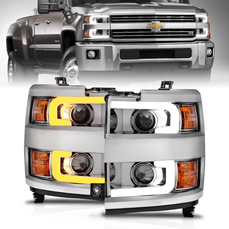 Anzo Projector Headlights 15-17 Chevrolet Silverado 2500HD / 3500HD Chrome 111366 Photo - Primary