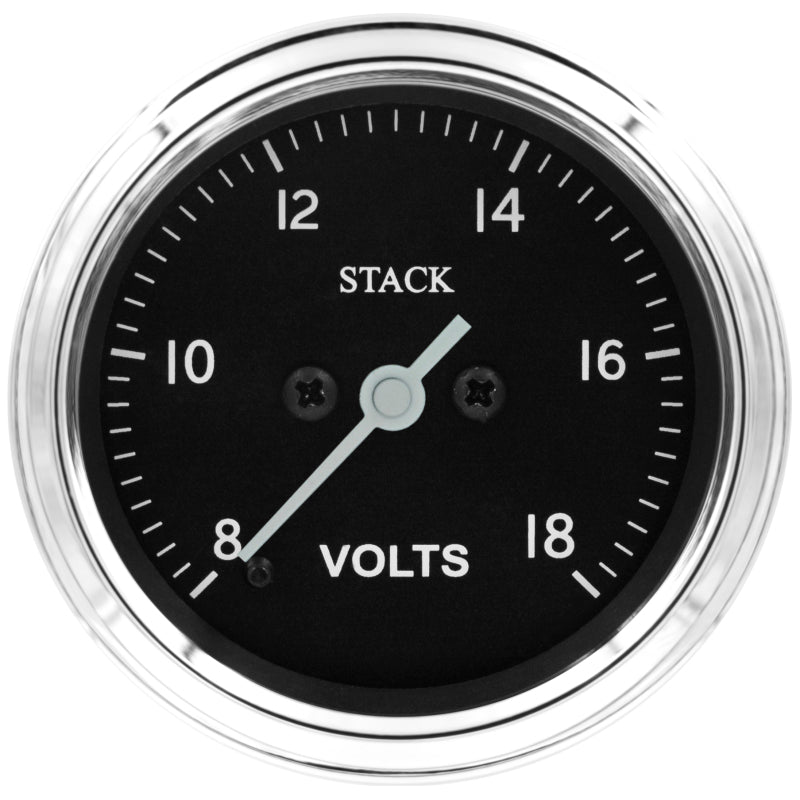 Autometer Stack 52mm 8-18V Pro Stepper Motor Battery Voltage Gauge - Classic ST3316C ST3316C Photo - Primary