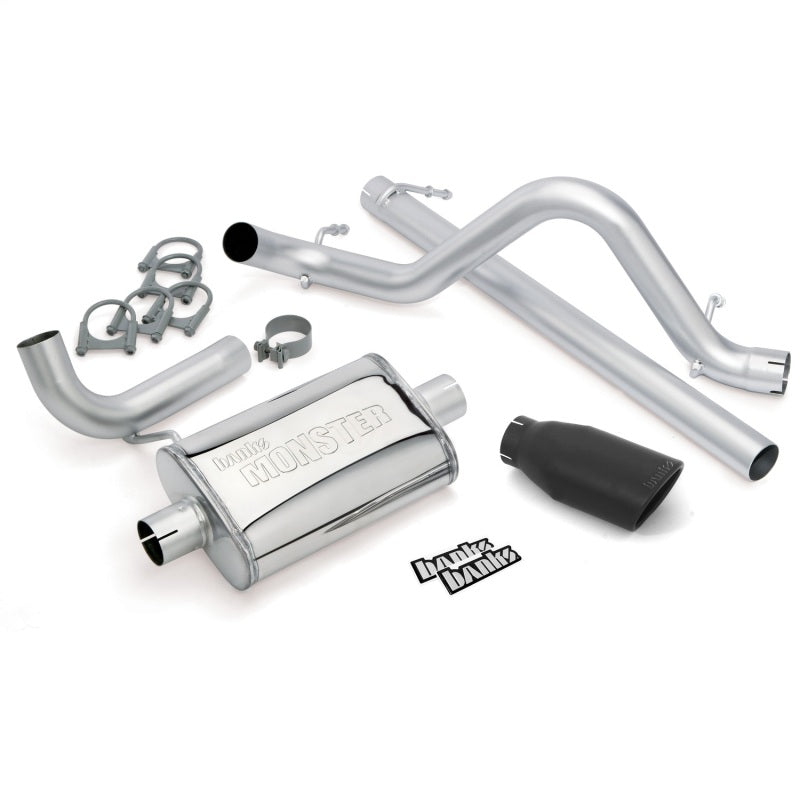 Banks Power 07-11 Jeep 3.8L Wrangler - 2dr Monster Exhaust System - SS Single Exhaust w/ Black Tip 51321-B 51321-B Photo - Primary