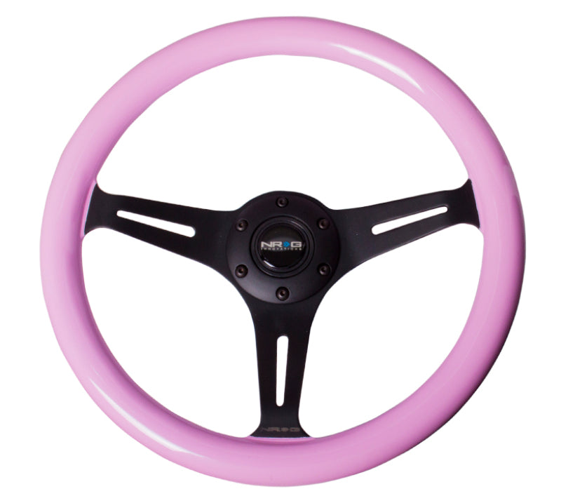 NRG ST-015 Black & Pink Painted Wood Steering Wheel ST-015BK-PK Photo - Primary