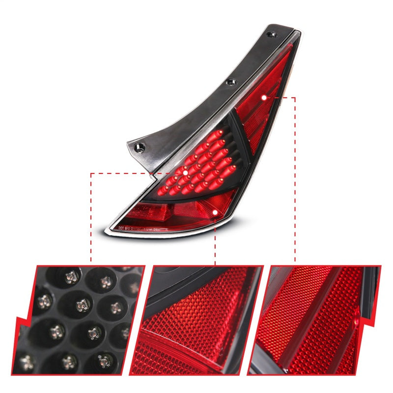Anzo 2003-2005 Nissan 350Z LED Tail lights Black 321099 Photo - Unmounted