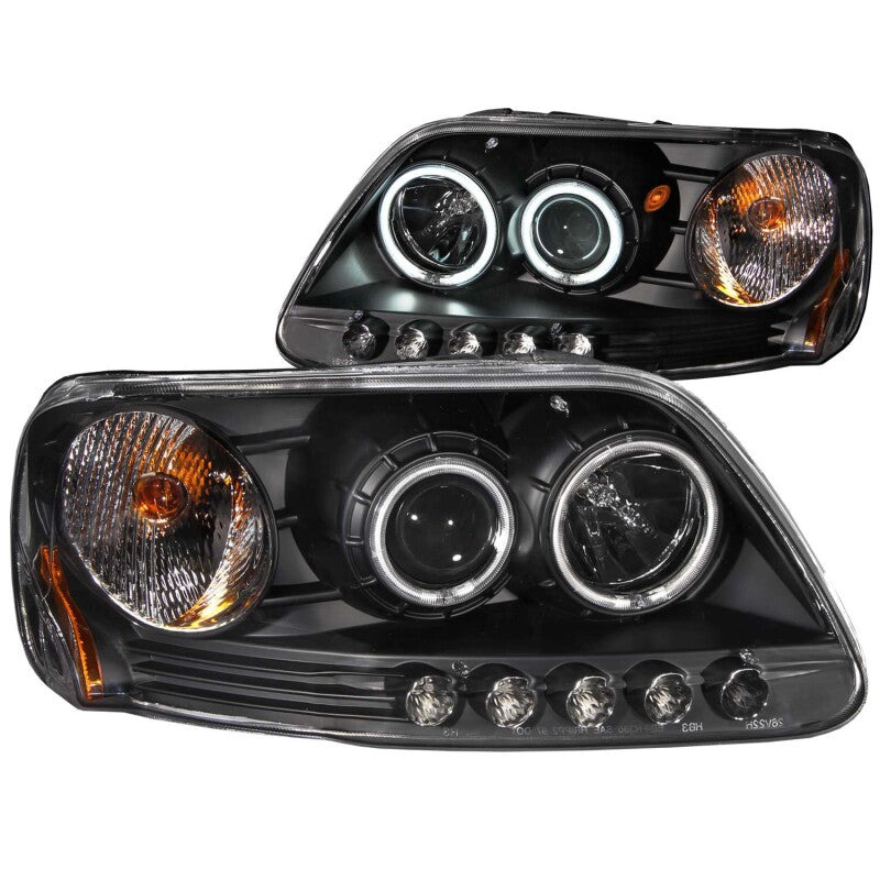 Anzo 1997-2003 Ford F-150 Projector Headlights w/ Halo Black (CCFL) 111097 Photo - Primary