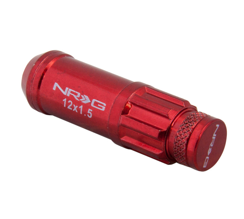 NRG New Steel Lug Nut M12 x 1.5 w/ Dust Cap Cover Set 21 pc Red w/ Locks LN-LS700RD-21 Photo - Primary