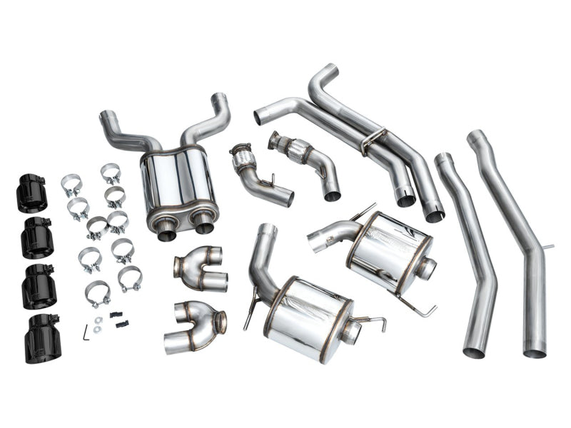 AWE Tuning 19-23 Audi C8 S6/S7 2.9T V6 AWD Touring Edition Exhaust - Diamond Black Tips 3015-43107 3015-43107 Photo - out of package