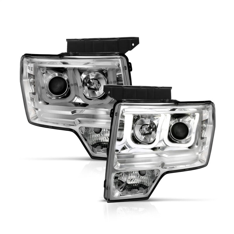 Anzo 2009-2014 Ford F-150 Projector Headlights w/ U-Bar Chrome 111264 Photo - Unmounted