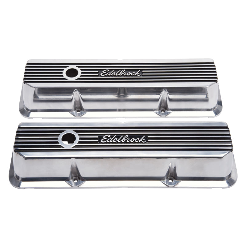 Edelbrock Valve Covers, Elite II, Ford FE, 1958-76, Polished 4277 Photo - out of package