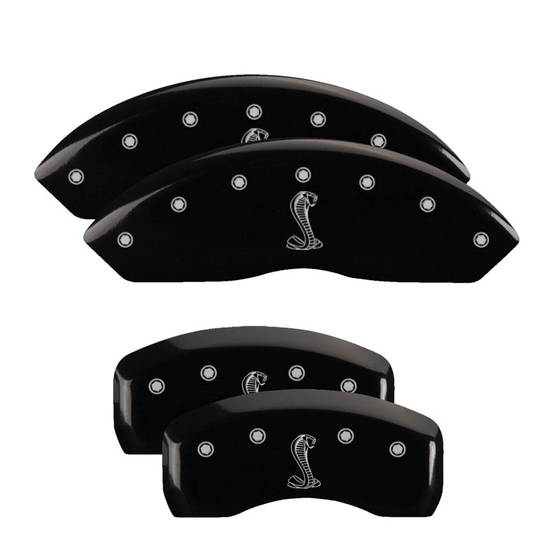 MGP 4 Caliper Covers Engraved Front & Rear Tiffany Snake Black finish silver ch 10017SSNKBK 10017SSNKBK Photo - Primary