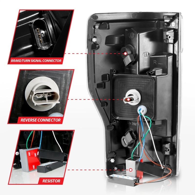 Anzo Ford F-250/350/450/550 Super Duty 17-18 L.E.D Tail Lights Black 311287 Photo - Unmounted