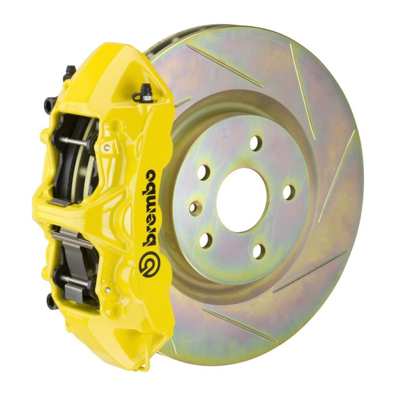 Brembo 05-14 Mustang GT Excl non-ABS Equipped Fr GT BBK 6Pist Cast 355x32 1pc Rtr Slot Type1-Yellow 1M5.8001A5 1M5.8001A5 Photo - Primary
