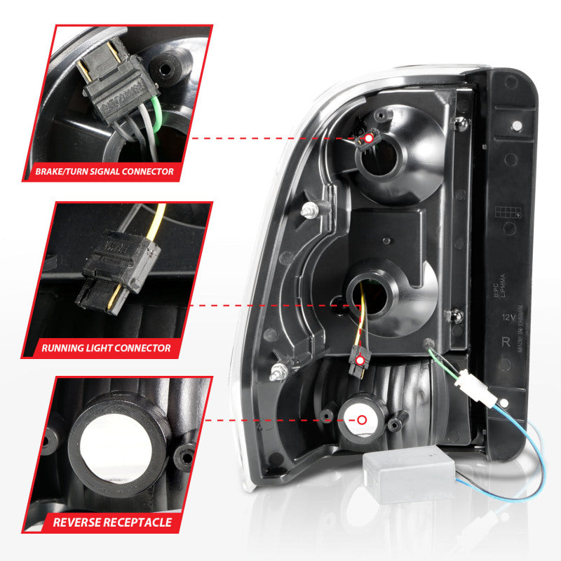 ANZO 2002-2009 Chevrolet Trailblazer LED Tail Lights w/ Light Bar Black Housing Clear Lens 311371 311371 User 4