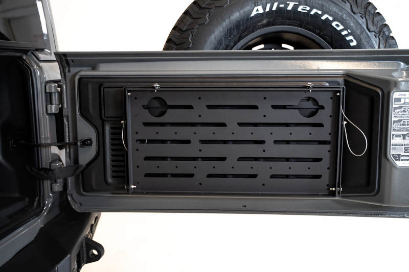 DV8 Jeep JL Tailgate Mounted Table (Trail Table) - Black TTJL-01 TTJL-01 Photo - Mounted