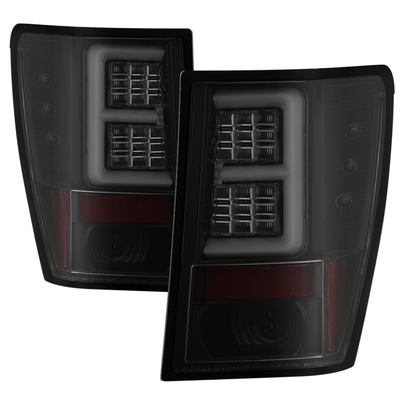 Spyder 07-10 Jeep Grand Cherokee Light Bar LED Tail Lights - Black Smoke ALT-YD-JGC07V2-LB-BSM 5086662 5086662 Photo - Primary