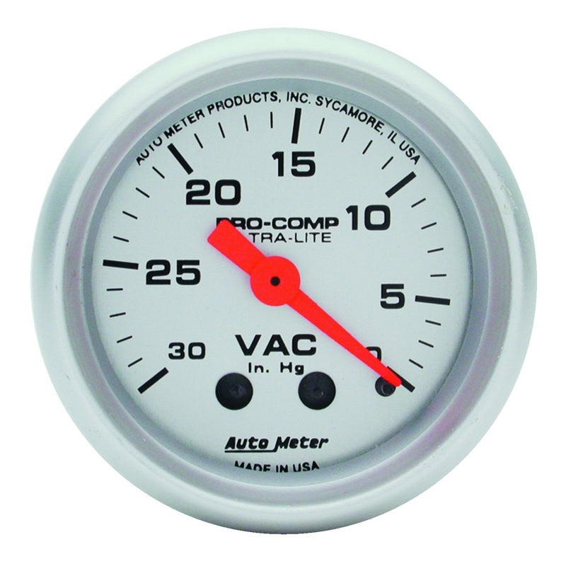 Autometer Gauge, Vacuum, 2 1/16", 30inhg, Mechanical, Ultra-lite 4384 Photo - Primary