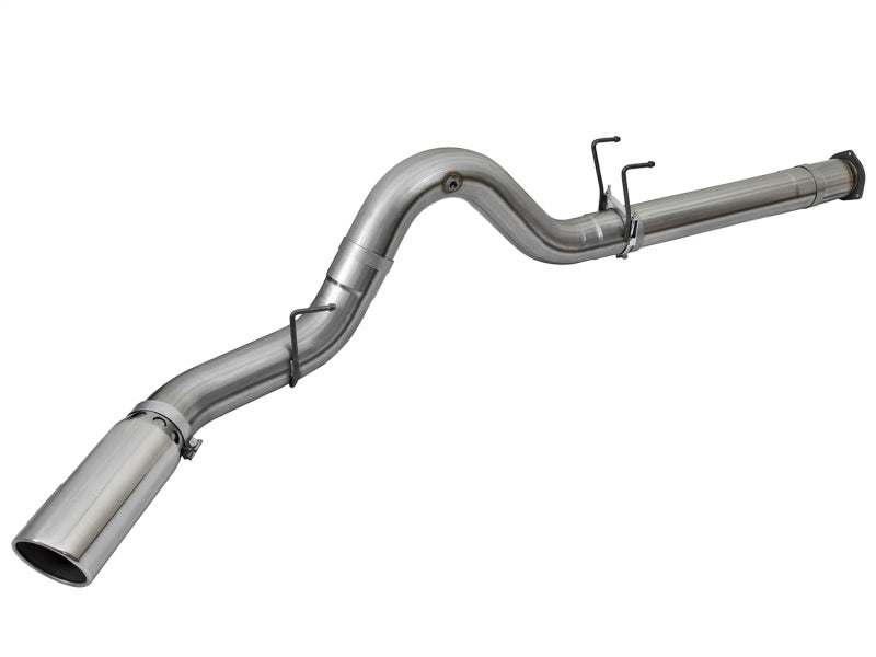 aFe Large Bore-HD 5in 409 Stainless Steel DPF-Back Exhaust System w/Polish 49-43090-P Photo - Unmounted