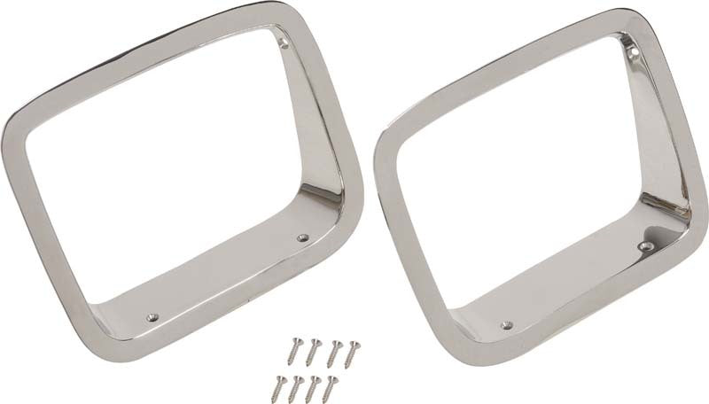 Kentrol 87-95 Jeep Wrangler YJ Headlight Bezels Pair - Polished Silver 30536 30536 Photo - Primary