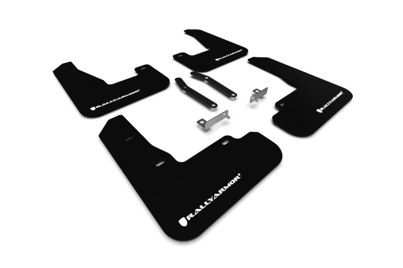 Rally Armor 2019+ Hyundai Elantra N Line UR Black Mud Flap w/ White Logo MF59-UR-BLK/WH MF59-UR-BLK/WH Photo - Primary