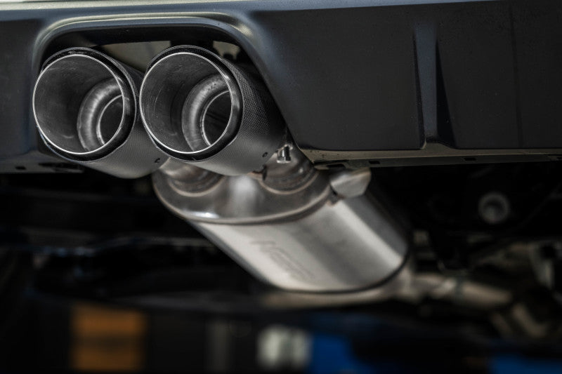 MBRP 2023 Toyota Corolla GR 1.6L T304 SS 3in Cat-Back Dual Center Rear w/ Carbon Fiber Tips S43033CF S43033CF Photo - Close Up
