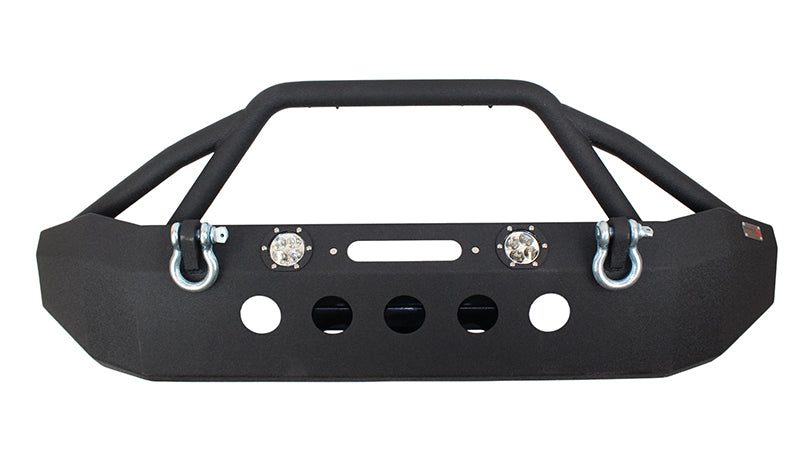 Fishbone Offroad 07-18 Jeep Wrangler Front Winch Bumper W/LEDs Full Width - Blk Texured Powdercoated FB22003