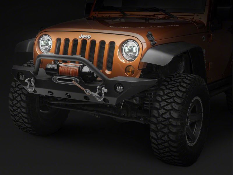 Raxiom 97-18 Jeep Wrangler TJ & JK 6-LED Headlights w/ Partial Halo- Blk Housing (Clear Lens) J135442 J135442 Photo - Close Up