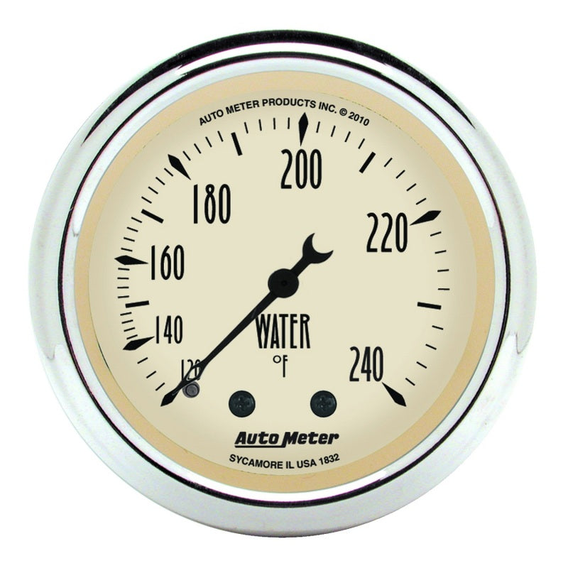 Autometer Gauge, Water Temp, 2 1/16", 120-240 Deg. F, Mechanical, Antique Beige 1832 Photo - Primary
