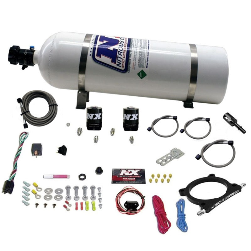 Nitrous Express 11-15 Ford Mustang GT 5.0L High Output Nitrous Plate Kit (50-250HP) w/15lb Bottle 20951-15 20951-15 Photo - Primary