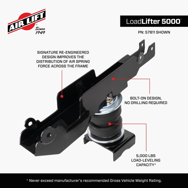 Air Lift 19-24 Mercedes Sprinter 2500 Loadlifter 5000 Air Spring Kit 57812 57812 Features and Benefits