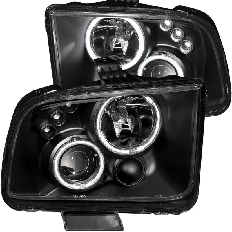 Anzo 2005-2009 Ford Mustang Projector Headlights w/ Halo Black 121166 Photo - Primary