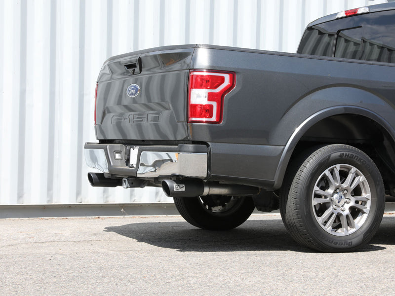 aFe Vulcan Series 3in 304SS Cat-Back w/ Black Tips 15-20 Ford F-150 V6 2.7L/35L(tt) / V8 5.0L 49-33130-B 49-33130-B Photo - Mounted