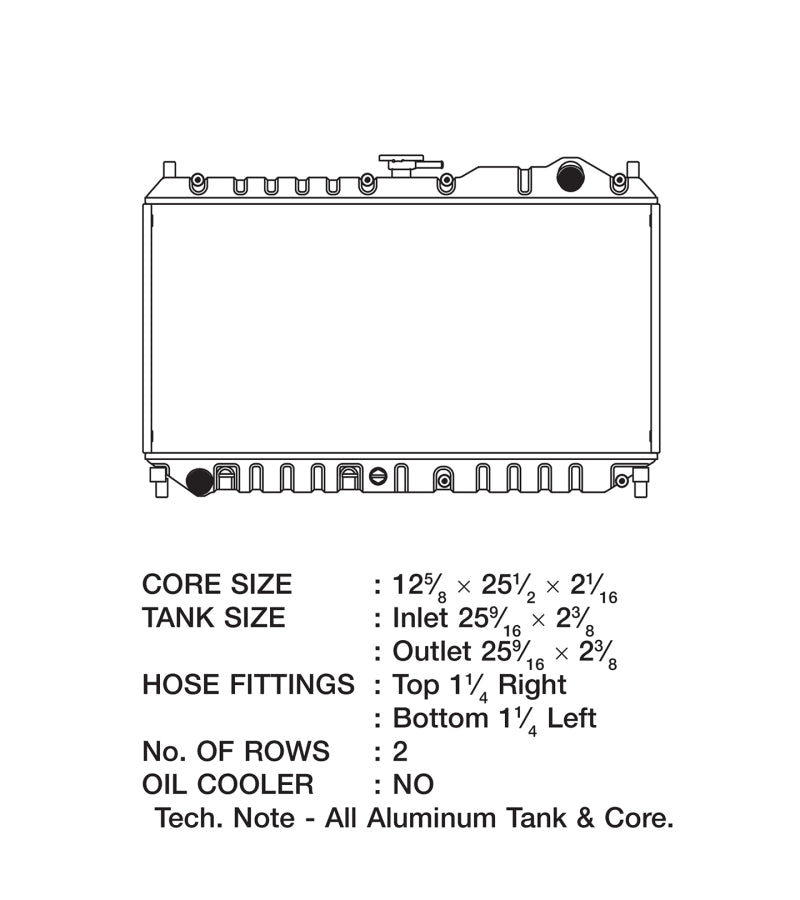 CSF 98-05 Mazda Miata 2863 Technical Drawing