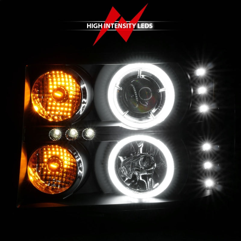 Anzo 2007-2013 Gmc Sierra 1500 Projector Headlights w/ Halo Black 111125 Photo - Unmounted