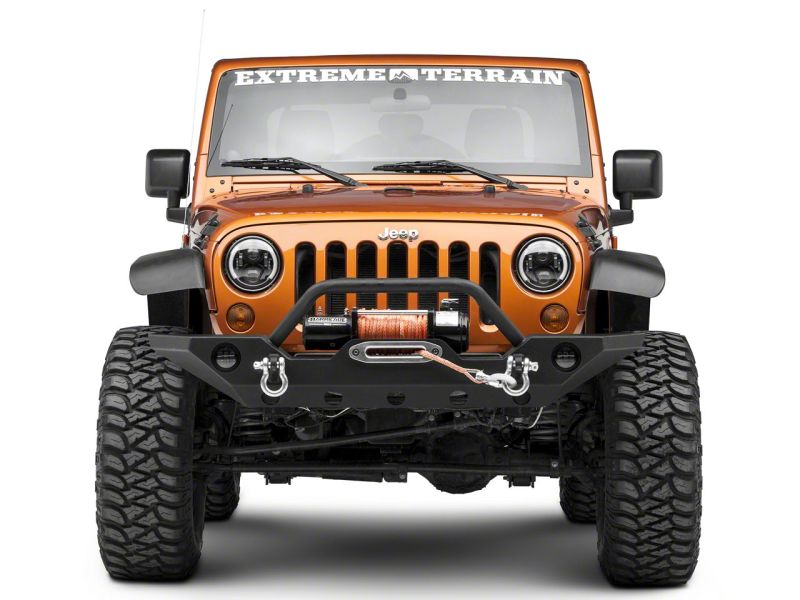 Raxiom 97-18 Jeep Wrangler TJ & JK 6-LED Headlights w/ Partial Halo- Blk Housing (Clear Lens) J135442 J135442 Photo - Close Up