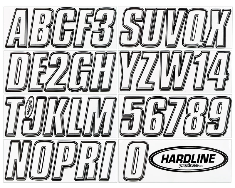 Hardline Boat Lettering Registration Kit 3 in. - 800 Transparent Clear/Black 800CLBLK 800CLBLK Photo - Primary