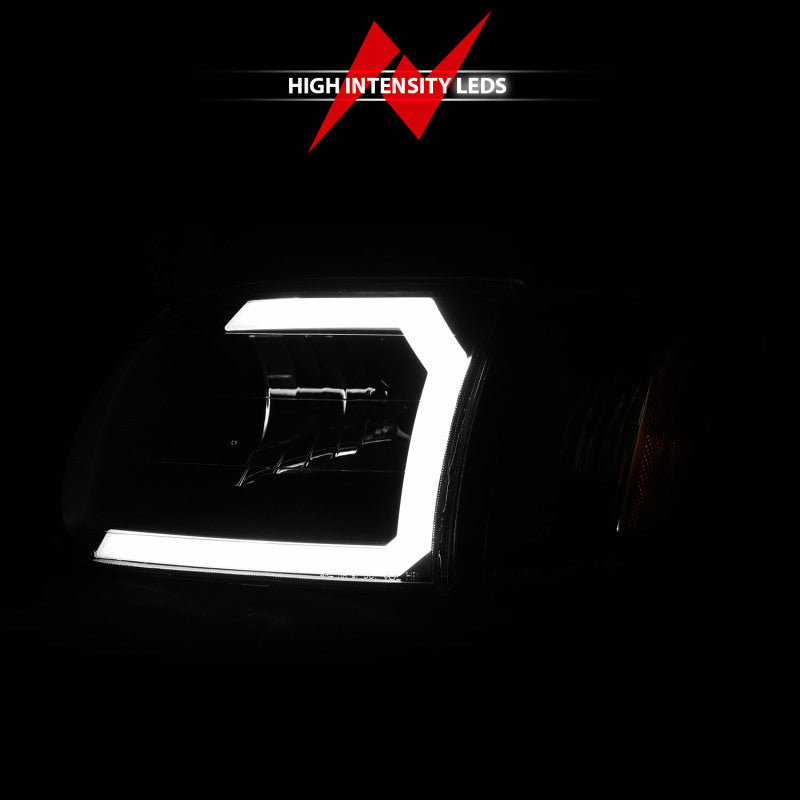 ANZO 00-04 Toyota Tundra (Fits Reg/Acc Cab Only) Crystal Headlights w/Light Bar Black w/Corner Light 111579 111579 Photo - Unmounted