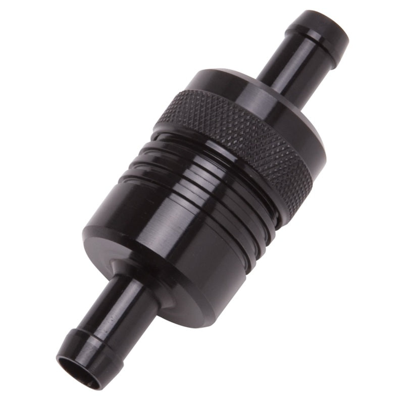 Edelbrock Fuel Filter, Aluminum, 3" x 01/ 1/8", 3/8" Inlet/Outlet, Black 8157 Photo - Unmounted