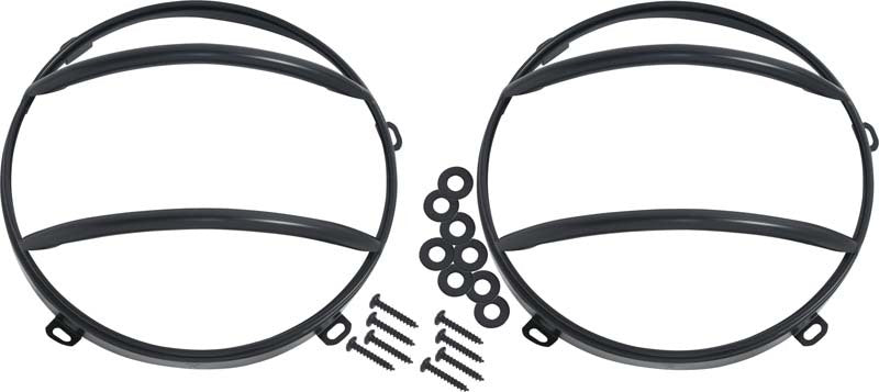 Kentrol 07-18 Jeep Wrangler JK Euro Headlight Guards Pair - Powdercoat Black 50573 50573 Photo - Primary