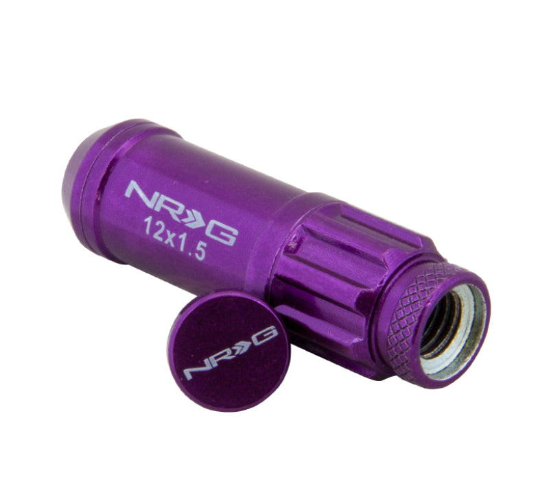 NRG M12 x 1.5 Steel Lug Nut w/ dust cap cover Set 21 pc Purple LN-LS700PP-21 Photo - Primary