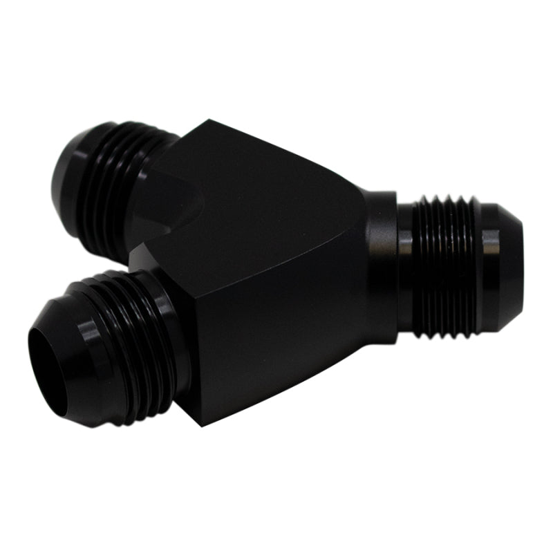 DeatschWerks 10AN Male Flare to 10AN Male Flare to 10AN Male Flare Y Fitting - Anodized Matte Black 6-02-0707-B 6-02-0707-B Photo - Primary