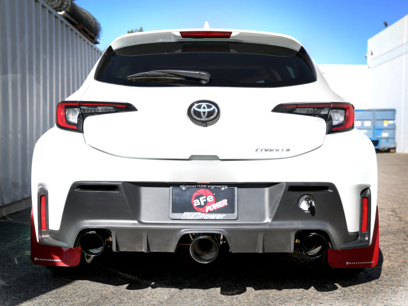 aFe 23-24 Toyota GR Corolla L3 1.6L (t) Gemini XV 3in to 2-1/2in Cat Back Exhaust w/ Black Tips 49-36070-B 49-36070-B Photo - Mounted