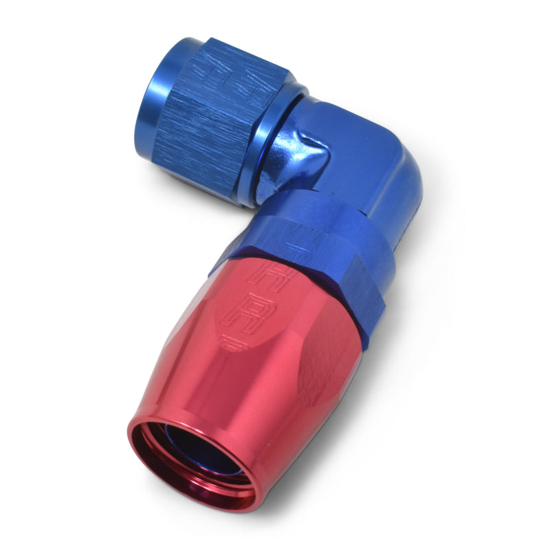 Russell #12 90° Forged Aluminum Swivel Hose End - Red / Blue 613670 Photo - out of package