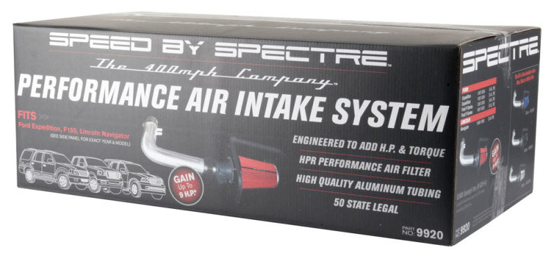 Spectre 97-03 Ford Expedition V8-4.6/5.4L F/I Air Intake Kit - Polished w/Red Filter 9920 9920 Photo - in package