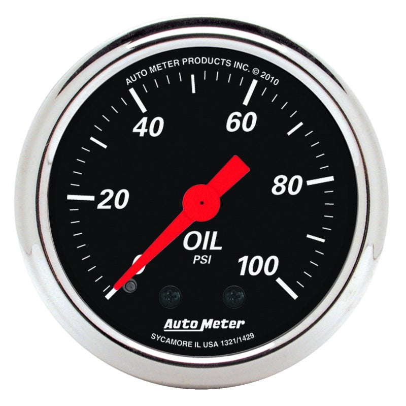 Autometer Gauge, Oil Press, 2 1/16", 100psi, Mech, Designer Black 1429 Photo - Primary